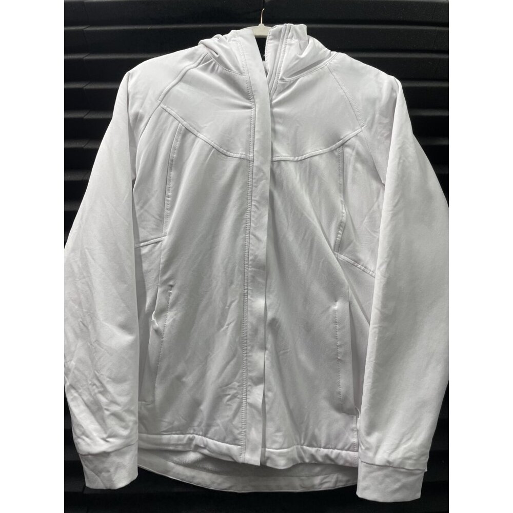 Kirkland Signature Sweater Hoodie Full Zip White Pockets Women Size Medium